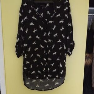 Unicorn Pattern Half-sleeve Blouse